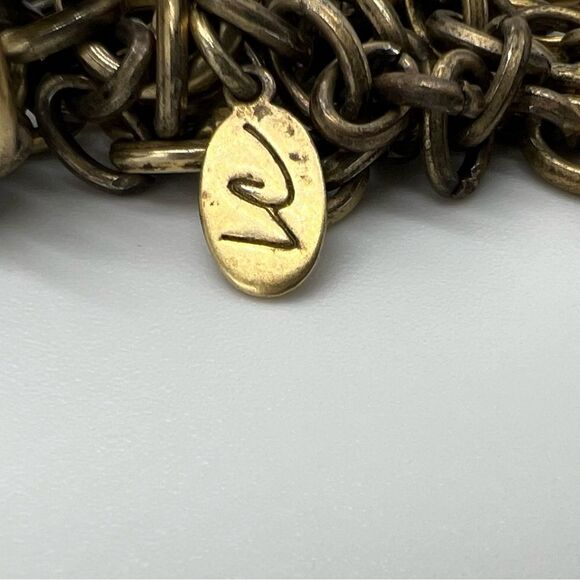 LC Lauren Conrad Antique Gold Multi-chain Necklace with Large Pendant - Picture 8 of 9